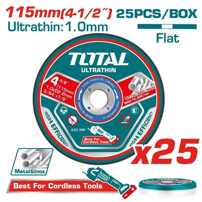 4.5" x 3/64" x 7/8"25PCS Ultra-thin Metal Cutting