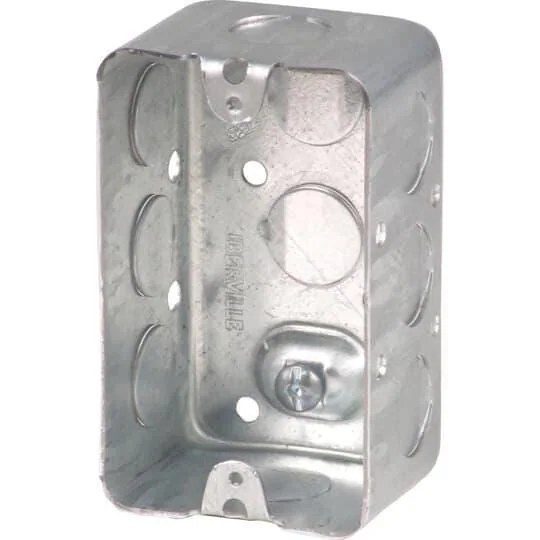 4 x 2-3/8 x 1-7/8 D. 16.5 Cu.inch Rectangle Steel Surface Box 1110 Single Gang Utility Box
