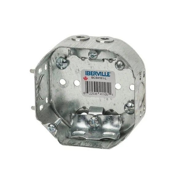 4 x 4 x 1-1/2 D. 15 Cu.inch Octagon Steel Ceiling Box 54151-L