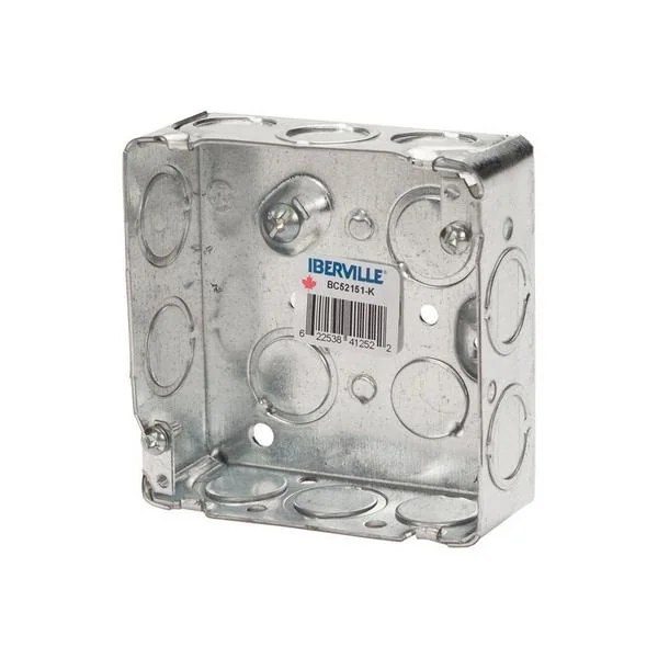 4 x 4 x 1-1/2 D. 21 Cu.inch Square Steel Box 52151-K Box