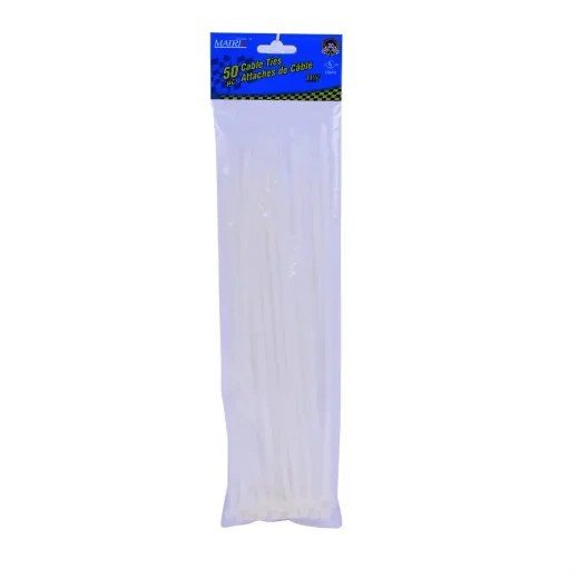 50PK Cable Ties 11-1/2in - White
