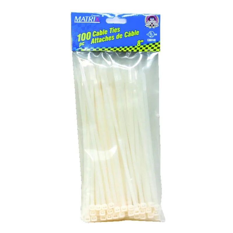 50PK Cable Ties 13-1/2in - White