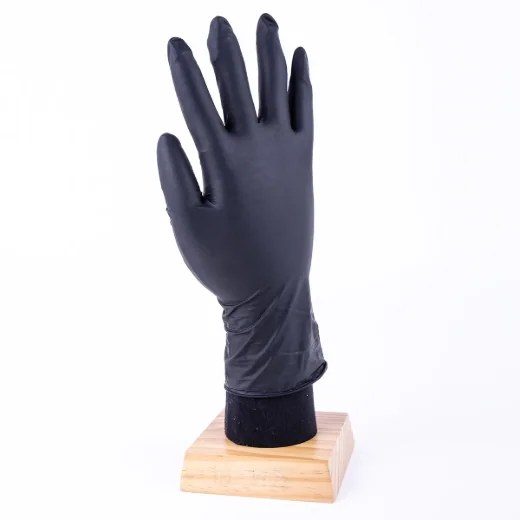 50PK Latex-free Disposable Nitrile Gloves 8mil (L) - Black