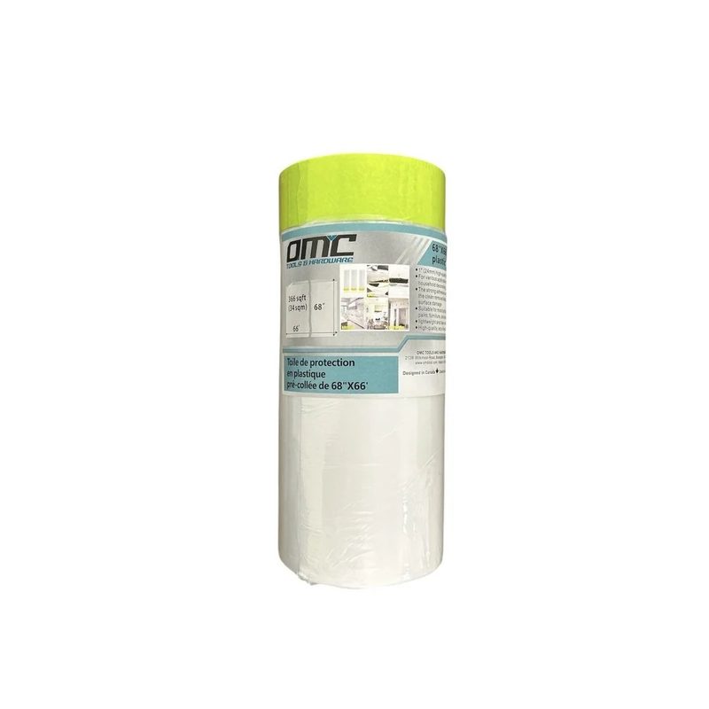 68" x 66 ft Pre-taped Plastic Drop Cloth