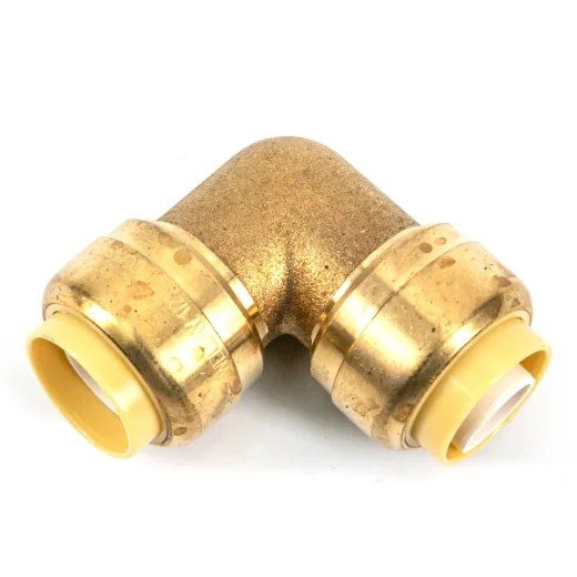 6PK Push-fit Pex Brass 90° Elbow 3/4 x 3/4in Lead-free