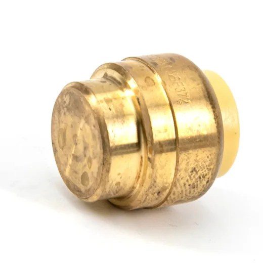 6PK Push-fit Pex Brass End Cap 3/4in Lead-free