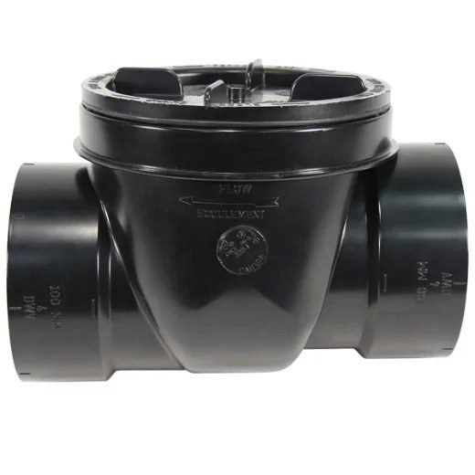 ABS DWV Backwater Valve with Plug 3in - Black
