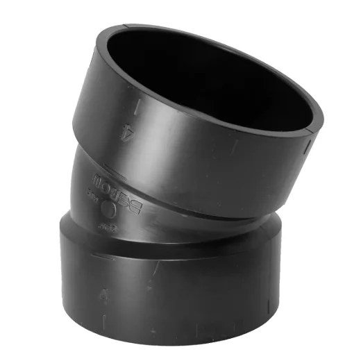 ABS Elbow 22½° x 4in (HxH) - Black