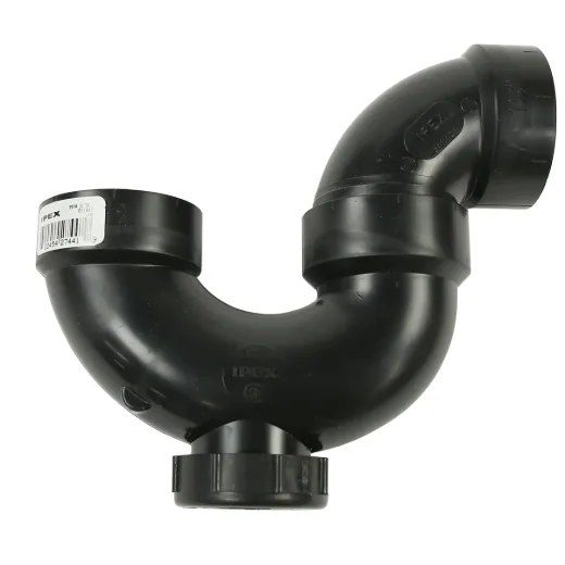 ABS P-trap 1½in with C/O Less Union - Black