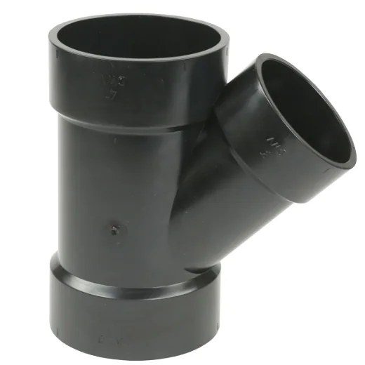 ABS Reducing Wye 4in x 4in x 3in - Black