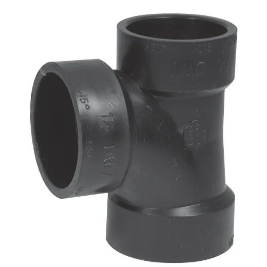 ABS Sanitary Tee 4in - Black