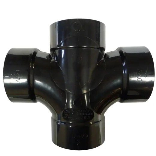 ABS Sanitary Tee Double 2in - Black