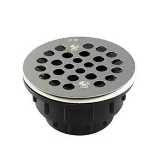 ABS Shower Drain Round EZ Install with S/S Grid - 2in