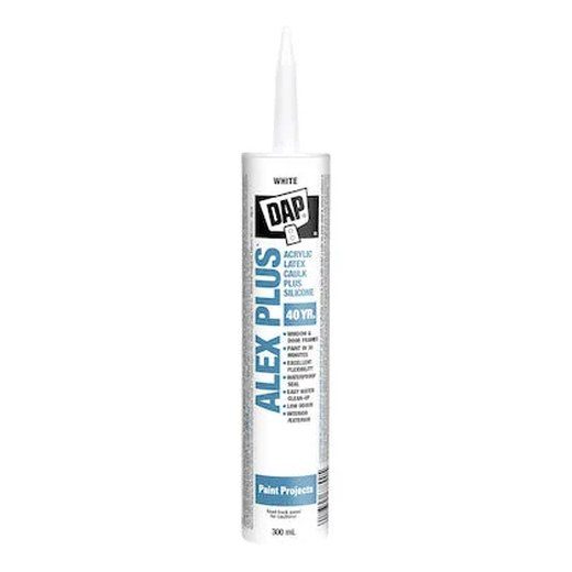 Alex Plus Acrylic Latex Caulk Plus Silicone 300 mL - White