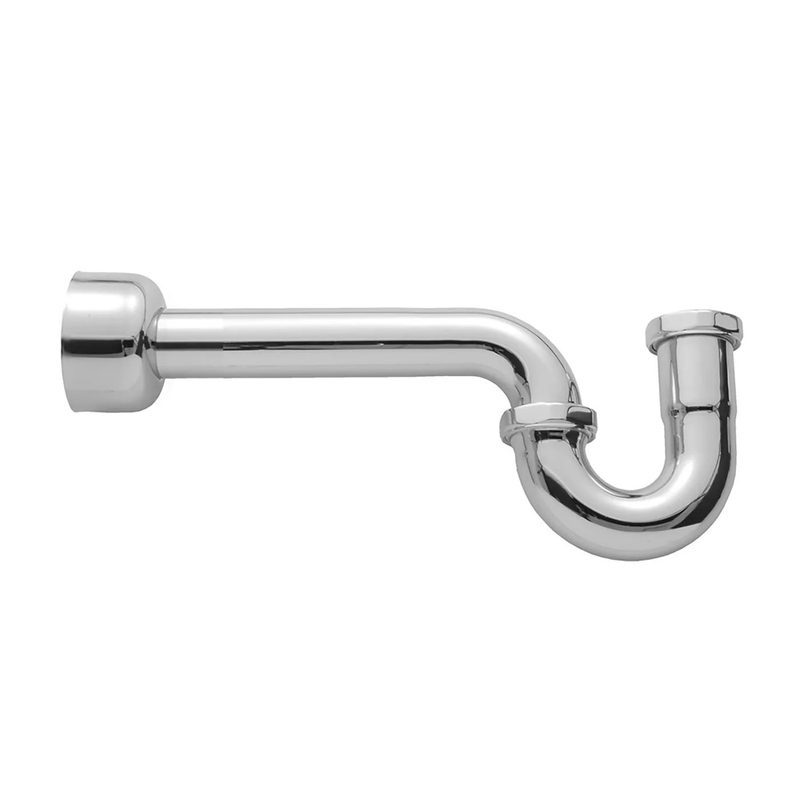 Chrome Polished Brass P-trap with Deep Flange 1-1/4" - 22 gauge
