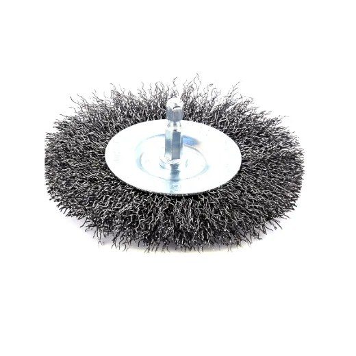 Crimped Wire Wheel Brush 3in Shank - 1/4in