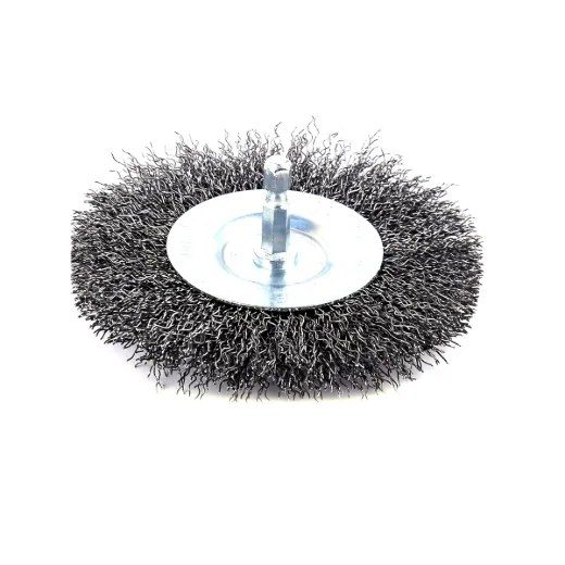 Crimped Wire Wheel Brush 4in Shank - 1/4in