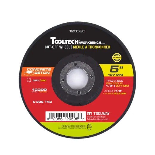 Cut-off Wheel Abrasive 5in x 1/8in x 7/8in Stone