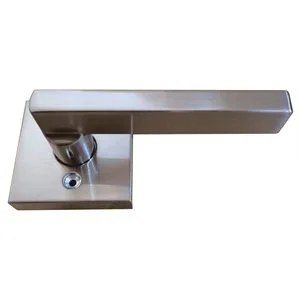 Door Lock Lever Dummy Square - Satin Nickel