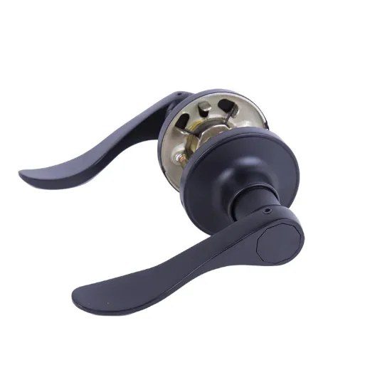 Door Lock Lever Passage Black Curved Handle