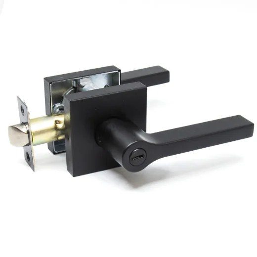 Door Lock Lever Privacy Square - Matte Black