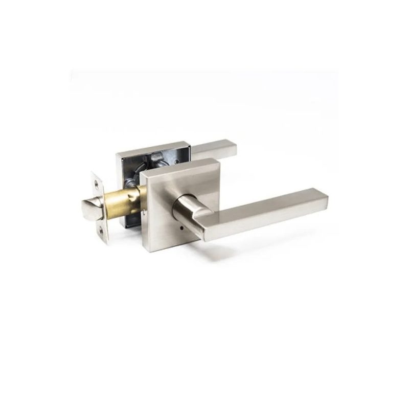 Door Lock Lever Privacy Square - Satin Nickel