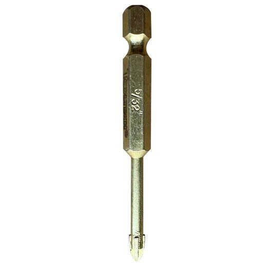 Drill Bit Glass & Tile 5/32in x 65 mm Carbide Tip 1/4in Shank