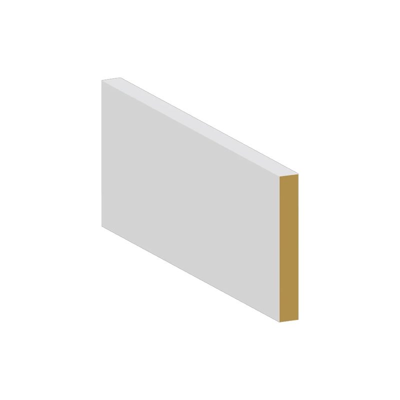 Eased Edge Baseboard (Flat) MDF Primed - 4" x 1/2" x 14 ft