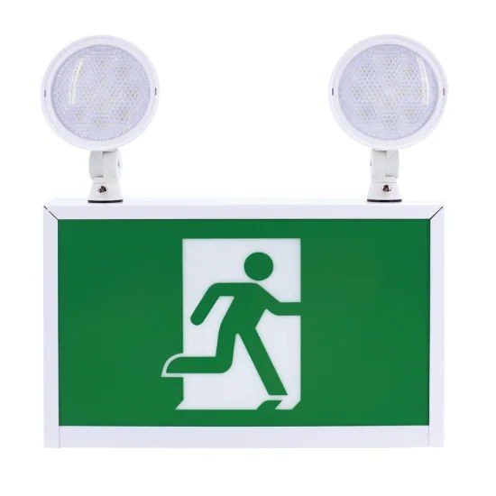 Eliteline Exit Sign Running Man Combo Steel 2-Head - 2hr Battery, CSA