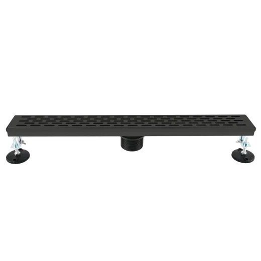 Linear Drain Slot Grille Grid Brick Style 24in - Matte Black