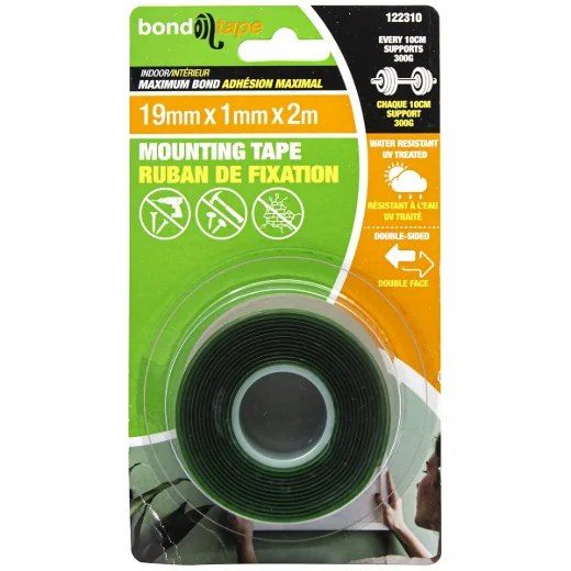Maximum Bond Mounting Tape 19 mm x 1 mm x 2 m Indoor