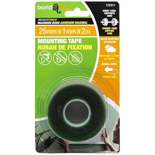 Maximum Bond Mounting Tape 25 mm x 1 mm x 2 m Indoor