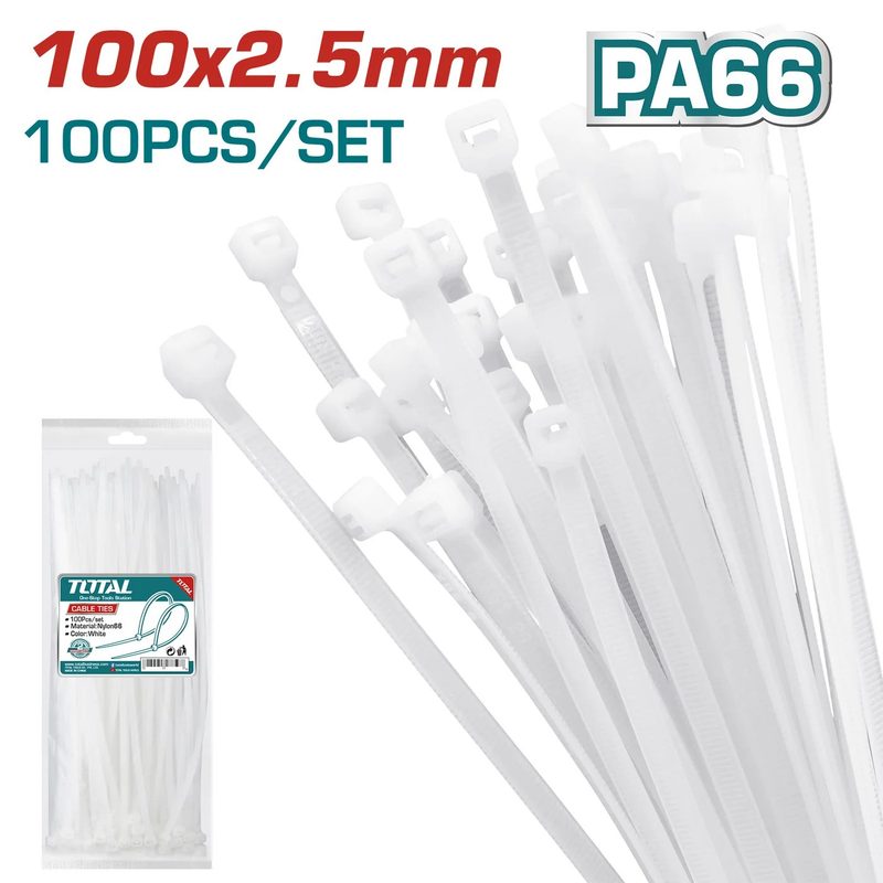Nylon Cable Ties White (100-Pack) - 4 in.