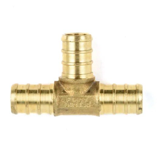 Pex Brass Tee Barb to Barb - 1/2 x 1/2 x 1/2in