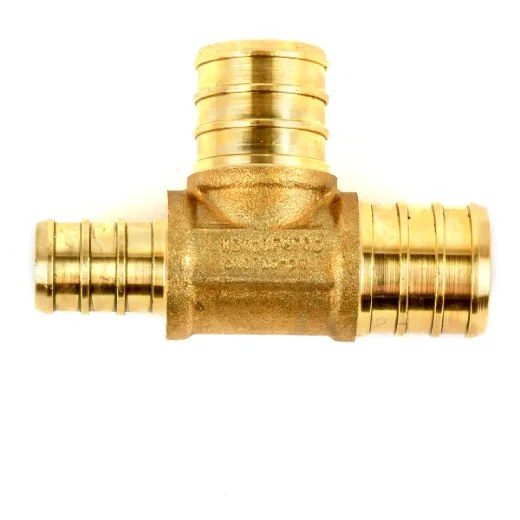Pex Brass Tee Barb to Barb - 3/4 x 1/2 x 3/4in