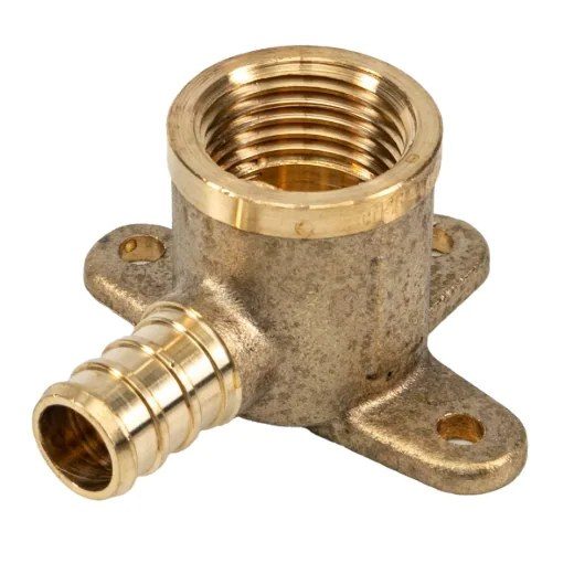 PEX Fitting Brass Elbow 90° Drop Ear (Wing Back) ½ PEX x ½ FIP Lead Free