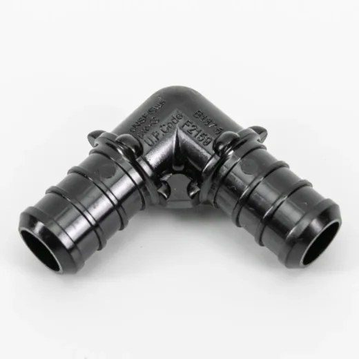 Pex Poly 90° Elbow Barb to Barb 1/2 x 1/2in - Black