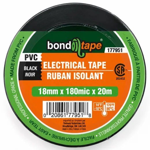 PVC Electrical Tape 18 mm x 20 m - Black